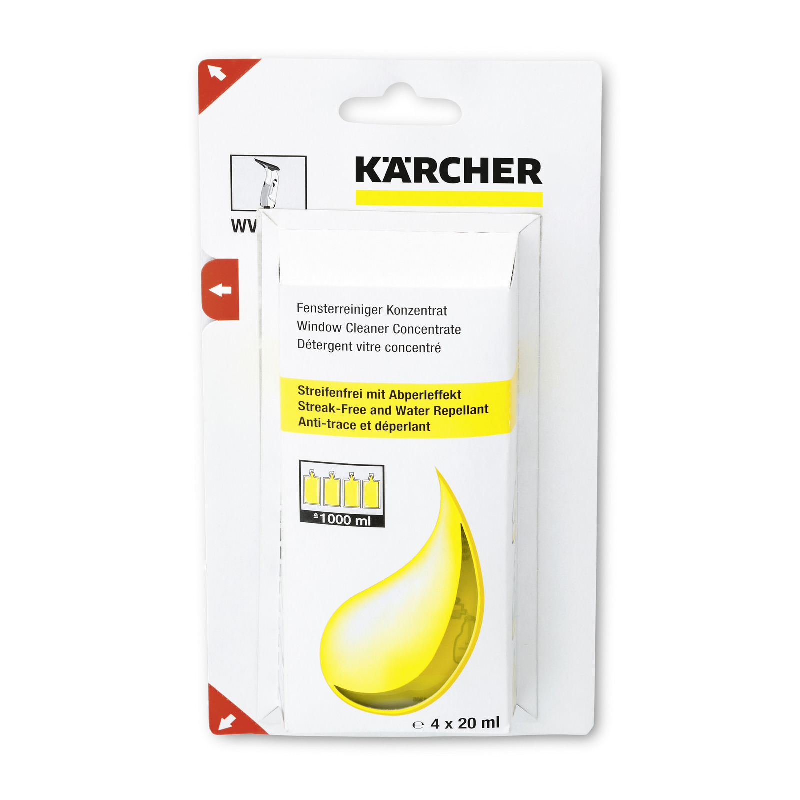 KARCHER 4 X 20ML GLASS CLEANING CONCENTRATE